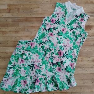 Tommy Bahama Golf White and Green Floral Top Skirt Set XS